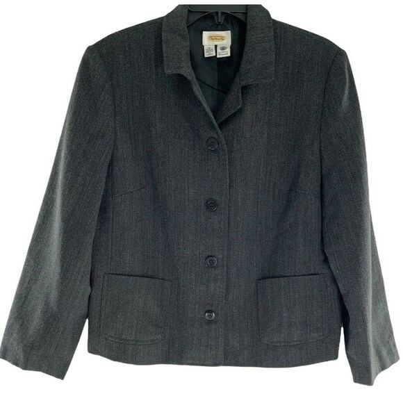 Talbots Blazer Womens Size 12 100% Wool Button Front Lined Pockets Suit Jacket - Picture 1 of 10